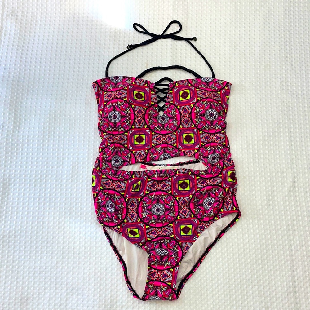 Brand New Halter One Piece Suit with Cutout size M